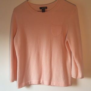 Griffen cashmere Petite M EUC pink with pocket.